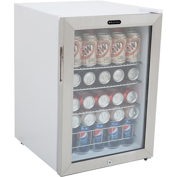 Whynter Beverage Refrigerator With Lock - Stainless Steel 90 Can Capacity - BR-091WS