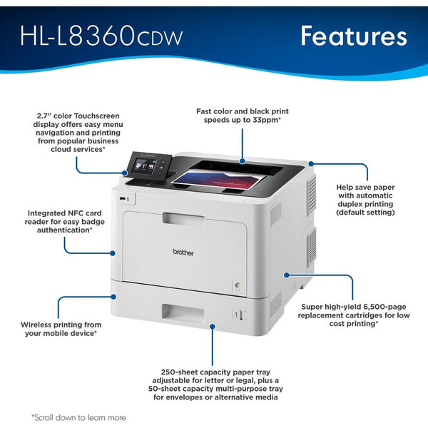 Brother Business Color Laser Printer HL-L8360CDW - Duplex - HL-L8360CDW