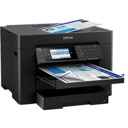 Epson WorkForce Pro WF-7840 Inkjet Multifunction Printer-Color-Copier/Fax/Scanner-4800x2400 dpi Print-Automatic Duplex Print-50000 Pages-500 sheets Input-1200 dpi Optical Scan-Color Fax-Wireless LAN-Epson Connect-Android Printing-Mopria - C11CH67201