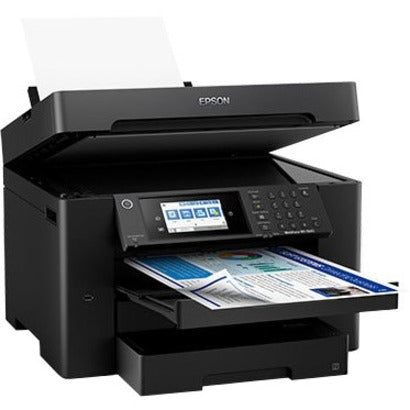 Epson WorkForce Pro WF-7840 Inkjet Multifunction Printer-Color-Copier/Fax/Scanner-4800x2400 dpi Print-Automatic Duplex Print-50000 Pages-500 sheets Input-1200 dpi Optical Scan-Color Fax-Wireless LAN-Epson Connect-Android Printing-Mopria - C11CH67201