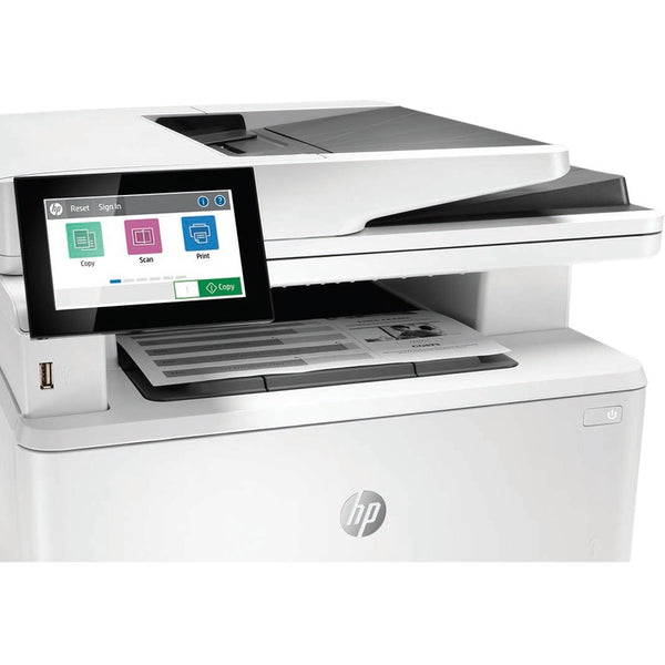 HP LaserJet M430f Laser Multifunction Printer-Monochrome-Copier/Fax/Scanner-42 ppm Mono Print-1200x1200 Print-Automatic Duplex Print-100000 Pages Monthly-350 sheets Input-Color Scanner-600 Optical Scan-Monochrome Fax-Gigabit Ethernet - 3PZ55A#BGJ