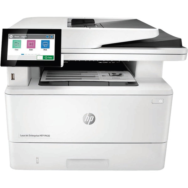 HP LaserJet M430f Laser Multifunction Printer-Monochrome-Copier/Fax/Scanner-42 ppm Mono Print-1200x1200 Print-Automatic Duplex Print-100000 Pages Monthly-350 sheets Input-Color Scanner-600 Optical Scan-Monochrome Fax-Gigabit Ethernet - 3PZ55A#BGJ