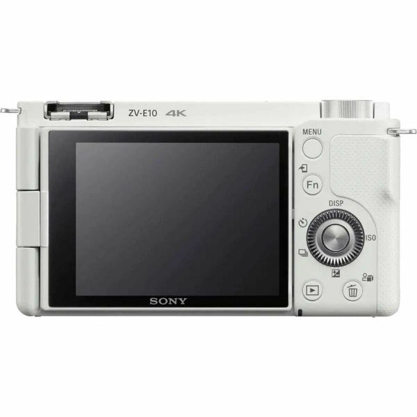 Sony Alpha ZV-E10L 24.2 Megapixel Mirrorless Camera with Lens - 0.63 - 1.97 - White - ILCZVE10L/W