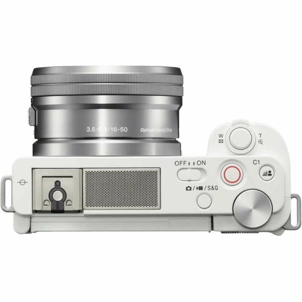 Sony Alpha ZV-E10L 24.2 Megapixel Mirrorless Camera with Lens - 0.63 - 1.97 - White - ILCZVE10L/W