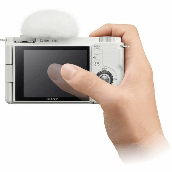 Sony Alpha ZV-E10L 24.2 Megapixel Mirrorless Camera with Lens - 0.63 - 1.97 - White - ILCZVE10L/W