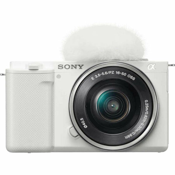 Sony Alpha ZV-E10L 24.2 Megapixel Mirrorless Camera with Lens - 0.63 - 1.97 - White - ILCZVE10L/W