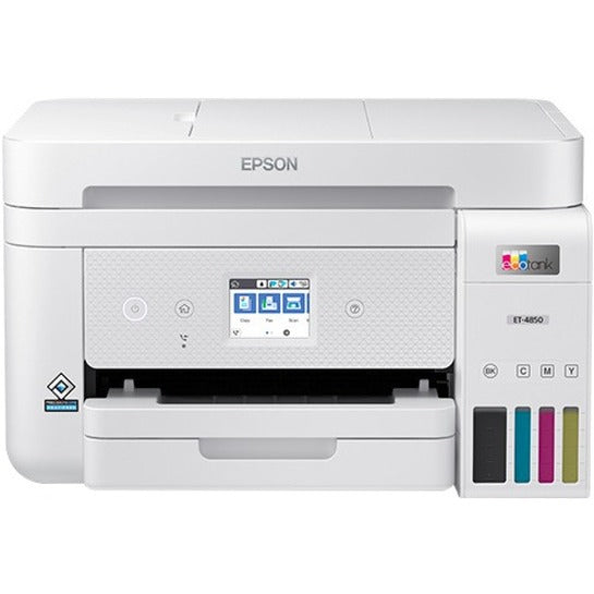 Epson EcoTank ET-4850 Inkjet Multifunction Printer-Color-Copier/Fax/Scanner-4800x1200 dpi Print-Automatic Duplex Print-5000 Pages-250 sheets Input-9600 dpi Optical Scan-Color Fax-Wireless LAN-Apple AirPrint-Android Printing-Fire OS-Mopria - C11CJ60202