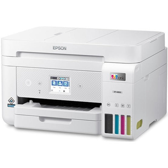 Epson EcoTank ET-4850 Inkjet Multifunction Printer-Color-Copier/Fax/Scanner-4800x1200 dpi Print-Automatic Duplex Print-5000 Pages-250 sheets Input-9600 dpi Optical Scan-Color Fax-Wireless LAN-Apple AirPrint-Android Printing-Fire OS-Mopria - C11CJ60202