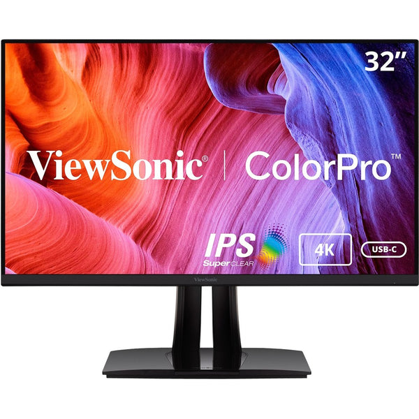 ViewSonic VP3256-4K 32 Inch 4K UHD IPS Ergonomic Monitor with Ultra-Thin Bezels, Color Accuracy, Pantone Validated, 60W USB C - VP3256-4K