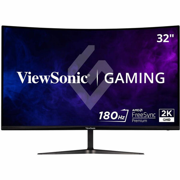 ViewSonic VX3218C-2K 32 Inch Curved 1ms 1440p 180hz Gaming Monitor with FreeSync Premium, Eye Care, HDMI and Display Port - VX3218C-2K