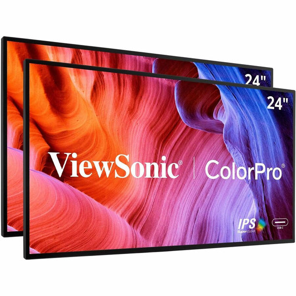 ViewSonic VP2468A_H2 24-Inch Dual Pack Head-Only IPS 1080p Monitor with Advanced Ergonomics, 100% sRGB REC 709, 14-bit 3D LUT, Eye Care, and 65W USB C, Daisy Chain - VP2468A_H2