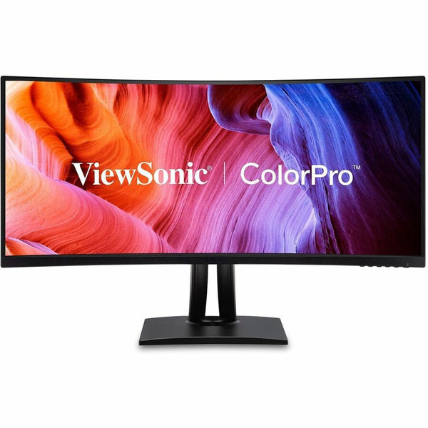 ViewSonic VP3456A 34 Inch UltraWide QHD 1440p Curved Monitor with 100W USB C, Ethernet RJ45, FreeSync, USB Hub, 100% sRGB REC 709, 14-bit 3D LUT - VP3456A