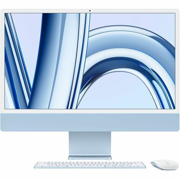 Apple iMac MQRR3LL/A All-in-One Computer - Apple M3 - 8 GB - 512 GB SSD - 24 4.5K - Desktop - Blue - MQRR3LL/A