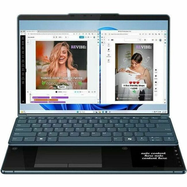 Lenovo Yoga Book 9 13IMU9 83FF0000US 13.3 Touchscreen Convertible 2 in 1 Notebook - 2.8K - Intel Core Ultra 7 155U - Intel Evo Platform - 16 GB - 1 TB SSD - English Keyboard - Tidal Teal - 83FF0000US