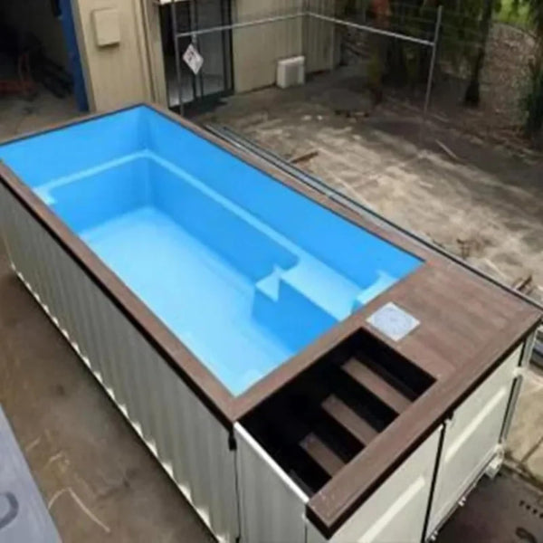 20ft Fiberglass Swimming Pool in Container Style Durable Structure Easy Setup