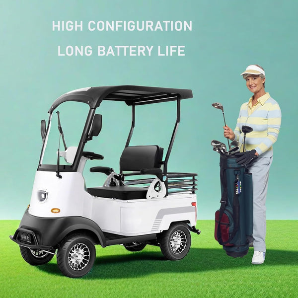 2 Passenger Electric Golf Cart -Electric Golf Scooters for Adults,Electric Push Golf Cart Suitable for Golf,Beach,Farm Load,Courtesy Car