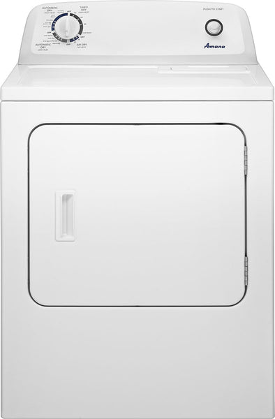 Amana - 6.5 Cu. Ft. Electric Dryer with Automatic Dryness Control - White -