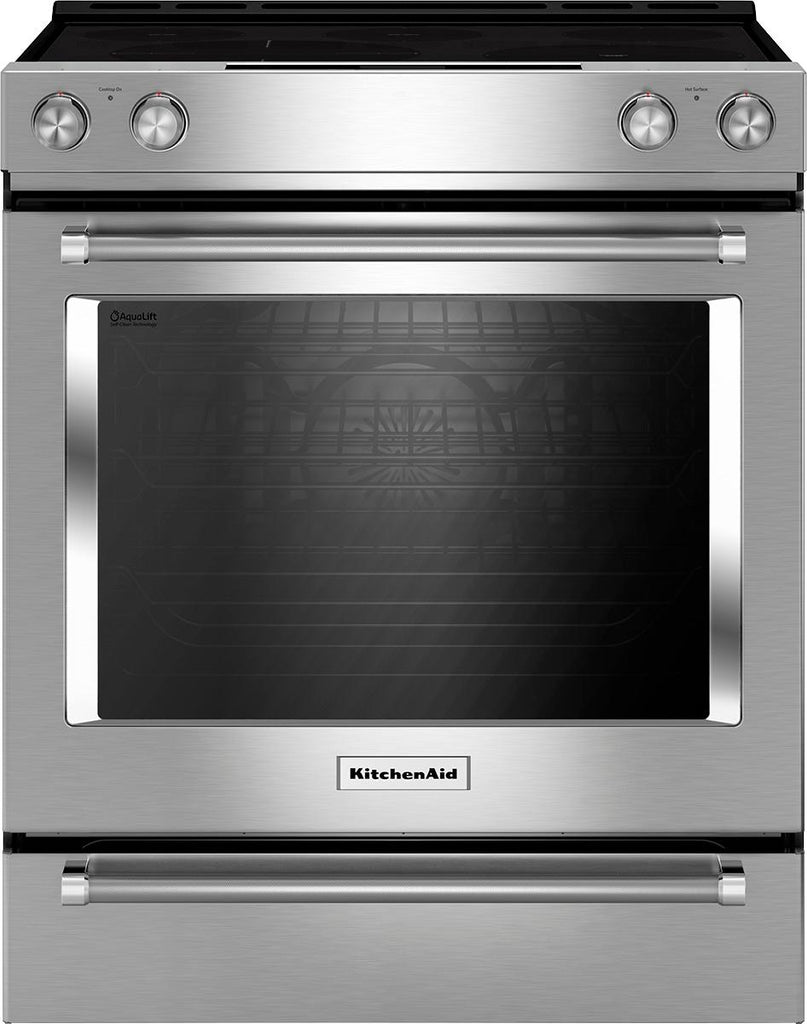 KitchenAid - 6.4 Cu. Ft. Self-Cleaning Slide-In Electric Convection Range - Stainless Steel -