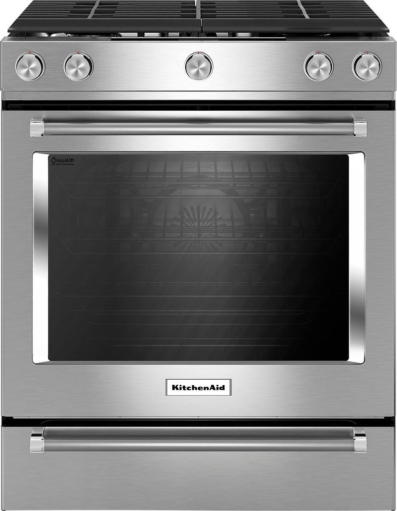 KitchenAid - 5.8 Cu. Ft. Self-Cleaning Slide-In Gas Convection Range - Stainless Steel -