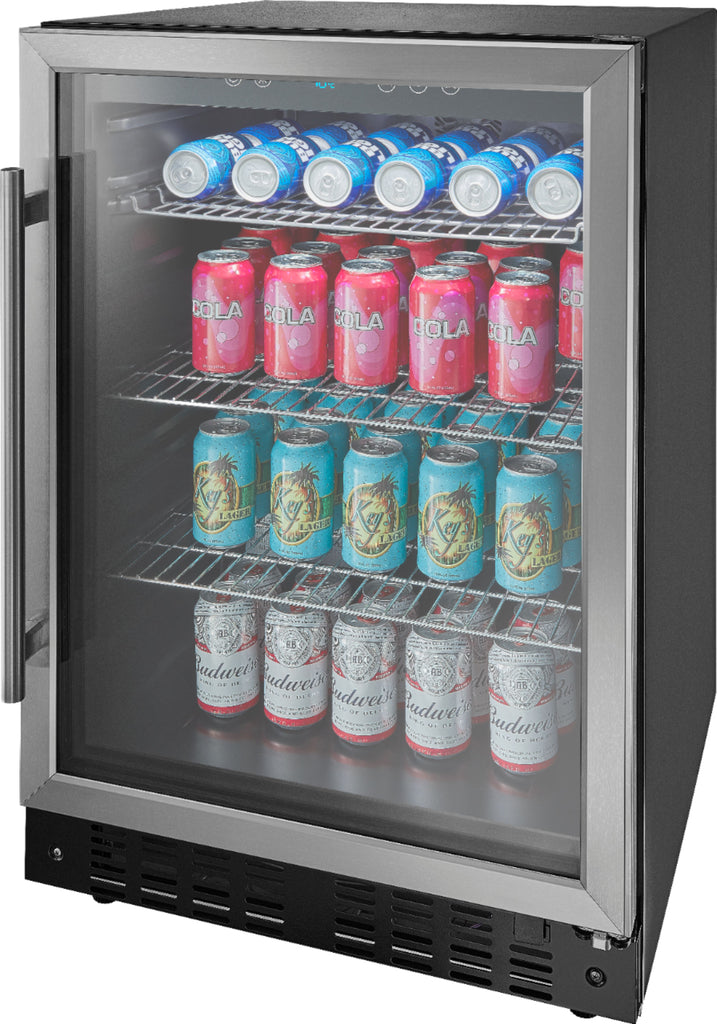 Insignia™ - 165-Can Built-In Beverage Cooler - Stainless Steel -