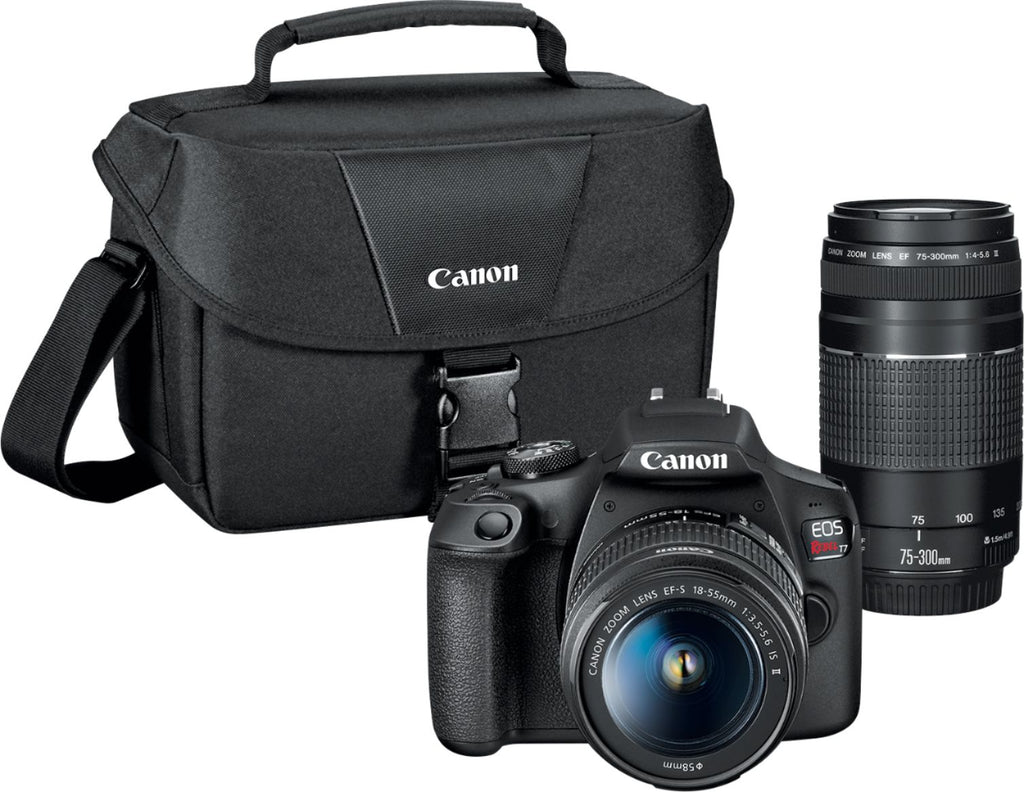 Canon - EOS Rebel T7 DSLR Video Two Lens Kit with EF-S 18-55mm and EF 75-300mm Lenses -