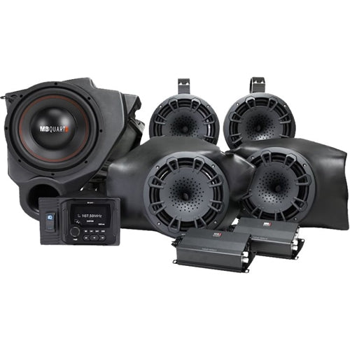 MB Quart - Polaris RZR (2014-current) 5 Speaker 800W Stage 5 Audio System - Black -