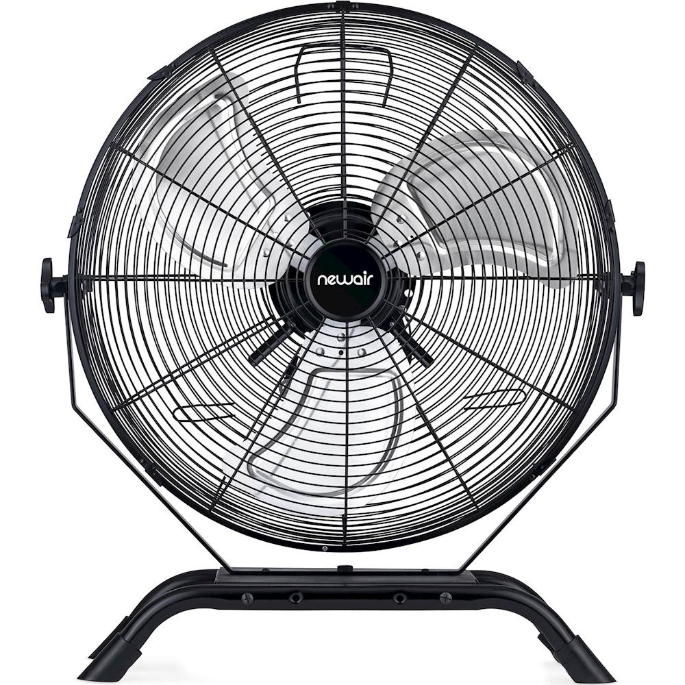 NewAir - 4650 CFM 20" Outdoor High Velocity Floor or Wall Mounted Fan with 3 Fan Speeds and Adjustable Tilt Head - Black -