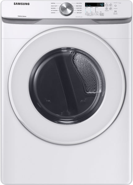 Samsung - 7.5 Cu. Ft. Stackable Electric Dryer with Sensor Dry - White -
