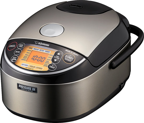 Zojirushi - 5.5 Cup Pressure Induction Heating Rice Cooker - Stainless Steel Black -