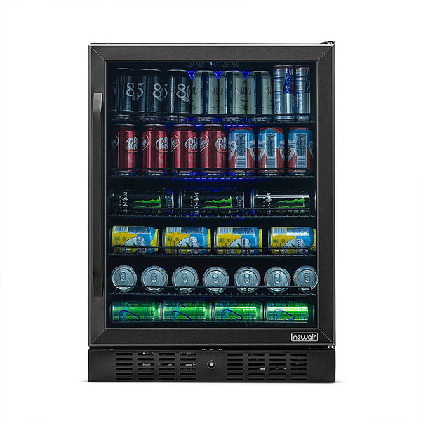 NewAir - 177-Can Built-In Beverage Cooler with Precision Temperature Controls and Adjustable Shelves - Black Stainless Steel -