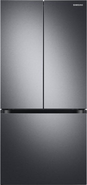 Samsung - 17.5 cu. ft. 3-Door French Door Counter Depth Smart Refrigerator with Twin Cooling Plus - Black Stainless Steel -
