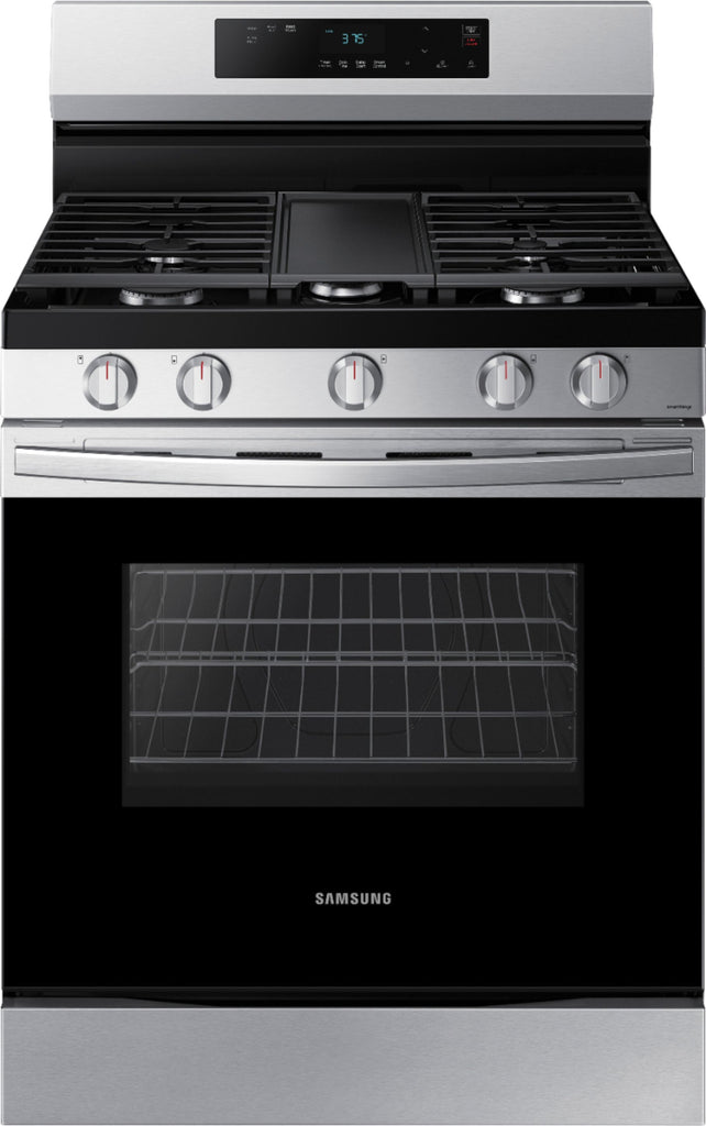 Samsung - 6.0 cu. ft. Freestanding Gas Range with WiFi and Integrated Griddle - Stainless Steel -