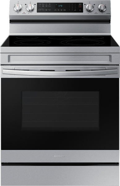 Samsung - 6.3 cu. ft. Freestanding Electric Range with WiFi, No-Preheat Air Fry & Convection - Stainless Steel -