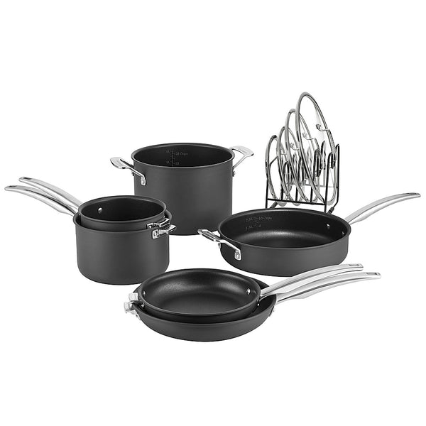 Cuisinart - Smartnest Hard Anodized Non-stick 11 Piece Cookware Set - Black -