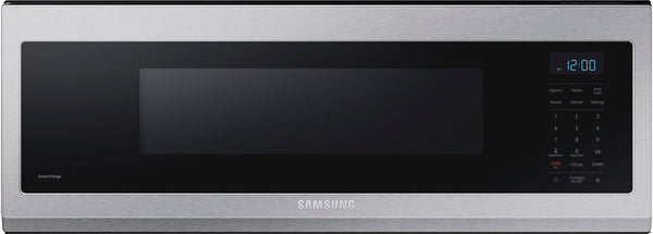 Samsung - 1.1 cu. ft. Smart SLIM Over-the-Range Microwave with 400 CFM Hood Ventilation, Wi-Fi & Voice Control - Stainless Steel -