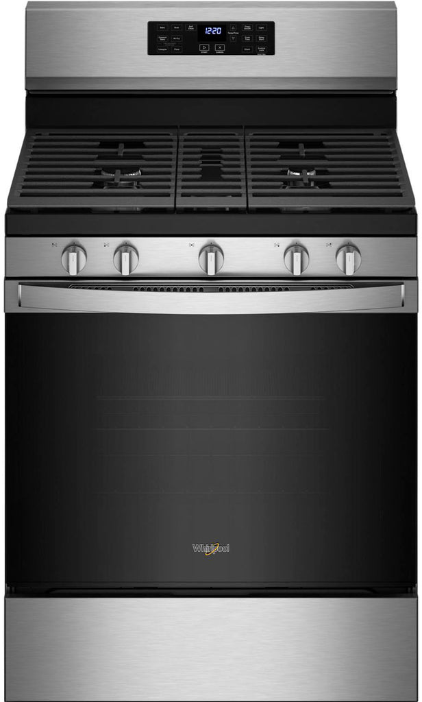 Whirlpool - 5.0 Cu. Ft. Gas Burner Range with Air Fry for Frozen Foods - Stainless Steel -