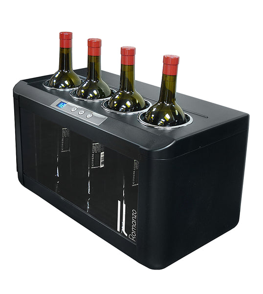 Vinotemp - 4-Bottle Open Wine Cooler - Black -