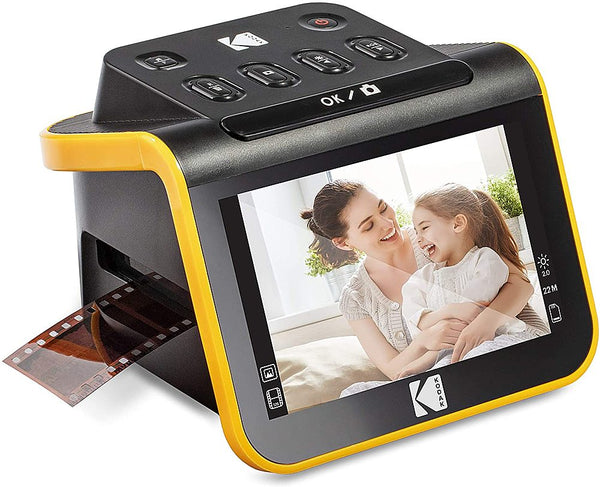 Kodak - Film & Slide Scanner, 5” LCD Screen, Portable Photo Viewer Convert Old Film Negatives & Slides to JPEG Digital Photos - Black -