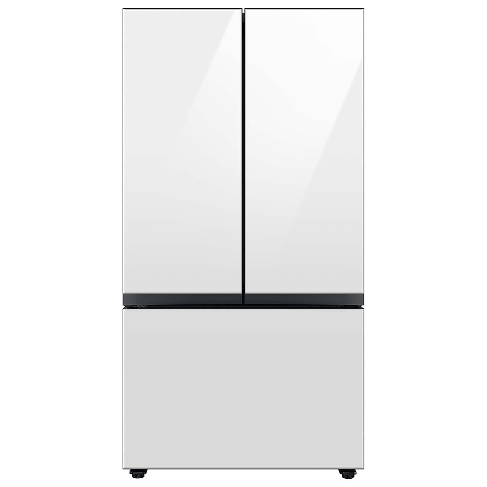 Samsung - BESPOKE 30 cu. ft. French Door Smart Refrigerator with AutoFill Water Pitcher - White Glass -