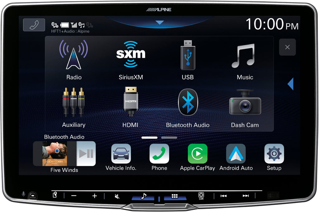 Alpine - 11" Android Auto and Apple CarPlay Bluetooth Digital Media Receiver - Black -