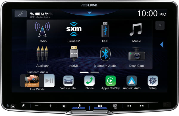 Alpine - 9" Android Auto and Apple CarPlay Bluetooth Digital Media Receiver - Black -
