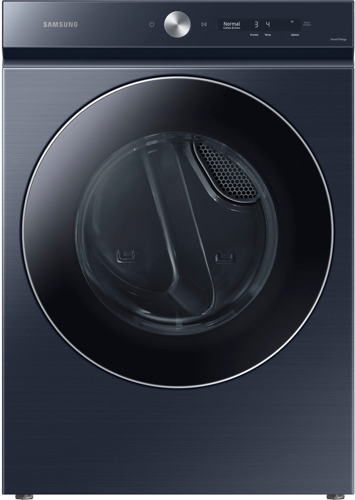 Samsung - BESPOKE 7.6 Cu. Ft. Stackable Smart Gas Dryer with Steam and AI Optimal Dry - Brushed Navy -