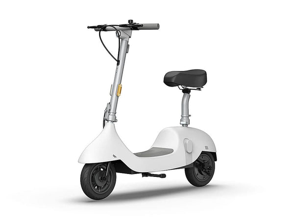 OKAI - Ceetle Pro Electric Scooter with Foldable Seat w/35 Miles Operating Range & 15.5mph Max Speed - White -