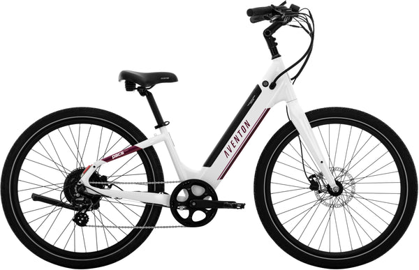 Aventon - Pace 500.3 Step-Through Ebike w/ up to 60 mile Max Operating Range and 28 MPH Max Speed - Large - Ghost White -