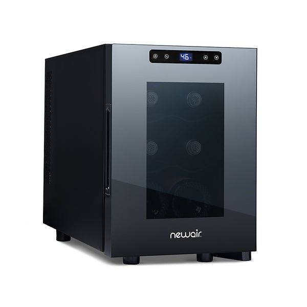 NewAir - Shadow T-Series 6-Bottle Wine Cooler with Triple-Layer Tempered Glass Door and Ultra-Quiet Thermoelectic Cooling -