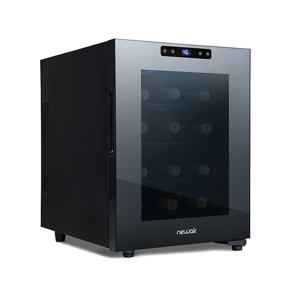 NewAir - Shadow T-Series 12-Bottle Wine Cooler with Triple-Layer Tempered Glass Door and Ultra-Quiet Thermoelectic Cooling -