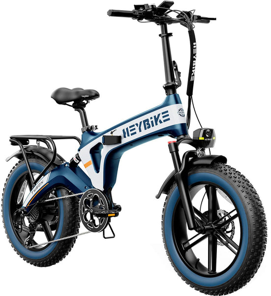 Heybike - Tyson Foldable E-bike w/ 55mi Max Operating Range & 28 mph Max Speed - Blue -