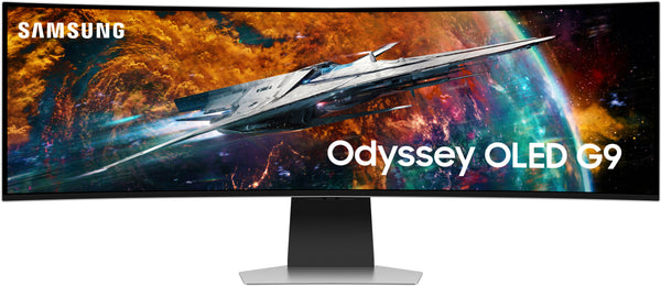 Samsung - 49" Odyssey OLED G9 (G95SC) DQHD 240Hz 0.03ms G-Sync Compatible Curved Smart Gaming Monitor - Silver -
