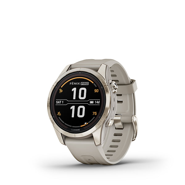 Garmin - fenix 7S Pro Sapphire Solar GPS Smartwatch 42 mm Fiber-reinforced polymer - Soft Gold -