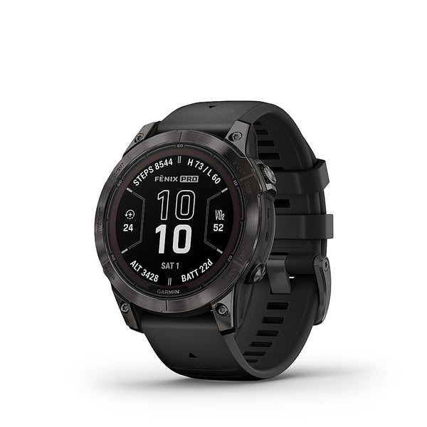 Garmin fenix 7 Pro Sapphire Solar - titanium carbon gray DLC - sport watch with band - black - 32 GB -